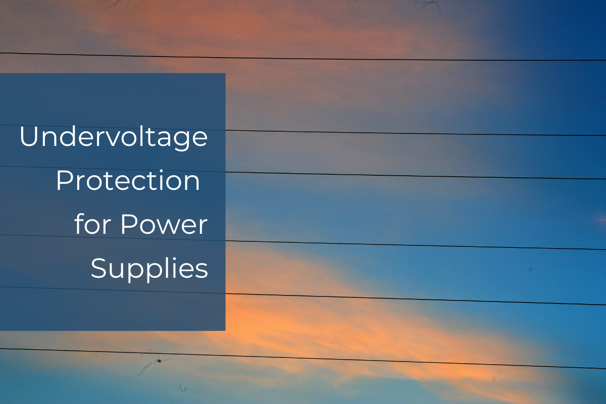 Undervoltage protection for power supplies - image of power lines against an evening sky